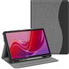 FINTIE Custodia Compatibile con Lenovo Tab M11 (TB330) 11 Pollici 2024 | con Portapenne - Multi-angli Leggero Morbida TPU Cove, Auto Sonno/Sveglia, Grigio/Nero