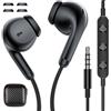 ASKUBSKU Cuffie con Cavo per XiaoMi Redmi Note 14 13 12S 11 iPad Mini Air 5G Moto G | In Ear Auricolari 3,5MM Jack Stereo Auricolare con Microfono per Samsung A15 A16 A14 Galaxy A25 A23 Redmi 14R 13C Poco X6 C65