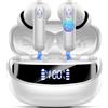 Nerunsa Cuffie Bluetooth, Auricolari Bluetooth 5.4 con 4 ENC Mic, 2025 Cuffiette Bluetooth In Ear Stereo HiFi, 45 Ore Cuffie Senza Fili con LED Display, Cancellazione Rumore , IP7 Impermeabili, Touch Control