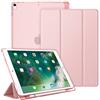 FINTIE Custodia per iPad Air 3a Gen 10.5 (2019) / iPad Pro 10.5 (2017) | con Portapenne - Ultra Sottile Leggero Semi-Trasparente Back Cover Protettiva con Auto Sveglia/Sonno, Oro rosa