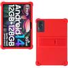 AKNICI Custodia Silicone per DOOGEE U11/DOOGEE U11 PRO/Blackview Tab90 Wifi/Blackview Tab9 Wifi/Blackview Tab90 Tablet 11 Pollici, Protettiva Cover con Supporto Integrato, Rosso