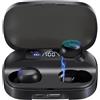 Generic Auricolari wireless Bluetooth 5.2 - Auricolari True Wireless con custodia di ricarica da 3000 mAh, display LED, controllo Smart Touch, riduzione del rumore, Power Bank portatile, per iOS e Android