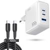 INIU 100W USB C Caricatore, GaN Caricabatterie Carga Rapida con 100W Cavo | Multiplo Presa, Alimentatore Compatto per MacBook Neo, iPad Air, iPhone 18 17 16 Pro Max, Samsung S26 S25, Switch 2, Xiaomi