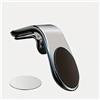 Generic Supporto magnetico per telefono a L, con clip per smartphone, adatto a tutti i modelli di cellulare (argento)