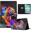 LSPCASA Protettiva Case Compatibile Con Samsung Galaxy Tab S2 9.7 Pollici SM-T810/T815 Stand Cover Samsung Tab S2 Con Slot Per Carte Custodia Samsung Tab S2 Colore Tigre