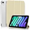 4UBonLife Custodia per iPad Mini 7ª Generazione 2024 (A17 Pro) / Mini 6ª Generazione 2021 8,3 Pollici, Cover Protettiva Rigida Sottile, Cover Posteriore Opaca Traslucida per iPad mini 6 7, Oro