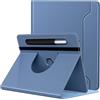 TiMOVO Custodia per Universale Tablet 9-11 Pollici, Blu Denim | Supporto Girevole a 360 Gradi, Tasca per Penna