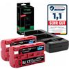 Baxxtar 2x batteria NP-F550 3500 mAh + caricatore USB-C PD - per Sony | 1500mA - compatibile con NP-F570, NP-F750, NP-F950 e NP-F970 - per videocamere Sony, luce video e monitor