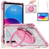 TECHGEAR ExoView Custodia per iPad con tracolla rosa per iPad 11 A16 2025 e 11 10a generazione 2022, per bambini e ragazze con supporto rotante a 360°, impugnatura ad anello, supporto per pennino
