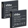 vhbw 2x batteria compatibile con Samsung ST50, ST600, ST550 2VIEW, ST550, ST45, ST500, PL150 fotocamera (550mAh, 3,6V, Li-Ion)