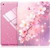 INFILAND Custodia per iPad 9a generazione 2021/iPad 8a generazione 2020/iPad 7a generazione 2019 da 10,2, custodia glitterata con retro trasparente, portapenne per bambini e ragazze (rosa fiorito)