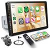 Hodozzy 1 Din Autoradio con Senza Fili Carplay Android Auto Mirror link, 9 Pollici IPS HD Touch Screen Stereo 1 Din con Bluetooth, Radio AM/FM/RDS, EQ, Rretroilluminazione Colorata, SWC, USB/Type-C