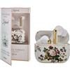 VQ Laura Ashley Skylark Cuffie Bluetooth 5.4 TWS con Motivo Elegante Applicato a Mano - Auricolari Wireless con Riduzione Rumore Chiamate ENC, Micro HD, Autonomia 40 Ora, Compatibili iOS E Android