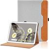 Oduio Custodia per Google Pixel Tablet 11 Pollici 2023 - Cover in Pelle PU con Multi-Angli Supporto Pieghevole, Tasca Protettiva per Business - Grigio