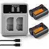 Massate Confezione da 2 batterie da 2600 mAh EN-EL15c EN-EL15 + caricatore rapido LED PD20 W [carica completa in 2,5 ore], per Nikon D500 D600 D610 D750 D800 D810 D850 D7000 D7200, D7500, Z7500