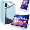 Lemxiee Cover per Xiaomi Redmi Pad 2 11 Case Custodia in pelle PU + Acrilico trasparente per supporto rotante & Slot per penna