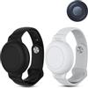 daunke Confezione da 2 cinturini per orologio da bambino in silicone per Motorola Moto Tag Anti-perdita Tracker, copertura protettiva completa antigraffio, antiurto, impermeabile (nero, bianco)