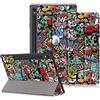 DINGGUAGUA Custodia per Tablet Samsung Galaxy Tab S9 11 Pollici,Galaxy Tab S9 FE 10,9 Pollici 2023（SM-710/X716B/X718UX510/X516）,Cover con Funzione Supporto,Graffiti