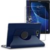 ebestStar - Cover per Samsung Galaxy Tab A6 A 10.1 (2018, 2016) T580 T585, Custodia Protezione Rotazione 360, Pelle PU, Blu scuro + Vetro Temperato