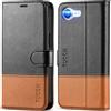 TUCCH Cover per iPhone 17e/16e Portafoglio Pelle, Nero & Marrone | Blocco RFID, Antiurto TPU, Pieghevole Cavalletto, Slot Schede, 6,1