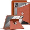 DINGGUAGUA Ruotare Custodia per Lenovo Tab M11 11 Pollici Tablet 2024 TB330FU，Cover Trasparentecon Supporto Ruotabile a 360°e S Pen Holder,Marrone