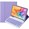 leleyo Custodia con tastiera per Samsung Galaxy Tab A11+/A9 Plus 11 Tablet Cover tastiera magnetica rimovibile QWERTY per Tab A11+,viola