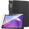 Rojeuinn Cover per Lenovo Idea Tab Pro Gen 2 13 Custodia + 1 Pezzo Vetro Temperato, Gomma Protezione Protettivo, Ultra Sottile Antiurto Anti-Graffio TPU Flessibile Case - Nero
