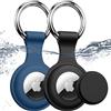 Joremx per AirTag Portachiavi, 2 Pack (Nero+Blu marino) | Impermeabile IPX8, Silicone Porta per AirTag di 1ª e 2ª Gen, Segnale Inalterato, Attaccare a Chiavi/Valigie/Collari per Cani
