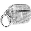 JRCYVTA Per AirPods Pro 2 Custodia con Diamante, Strass Bling Glitter Carino Compatibile con AirPods Pro Auricolari per Ragazze Donne Pelle di Lusso (Argento)