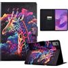 LSPCASA Custodia per Lenovo Idea Tab Plus 12.1 pollici 2025 TB361ZU TB361FU Custodia Lenovo Idea Tab Plus 12.1 in pelle PU Flip Flip per con scomparti per carte di credito, Tablet Case Giraffe