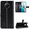 QiongniAN Cover per Xiaomi Redmi Note 9T 5G,Custodia per Xiaomi Redmi Note 9 5G M2007J22C / Redmi Note 9T 5G M2007J22G M2007J22R Custodia Portafoglio in Pelle Flip Case Black