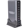 Tosuny Blocco Caricabatterie USB C da 1000 W, Stazione di Ricarica USB C a 10 Porte per Dispositivi Multipli, Adattatore di Ricarica Rapida GaN III Pro PD PPS per Smartphone (10 Ports)