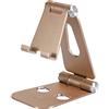 M MONTOLA MONTOLA® Supporto per smartphone - Supporto per cellulare da scrivania, regolabile da tavolo, pieghevole, universale, in alluminio (oro)