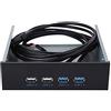 ASHATA 4 Porte USB 3.0 Hub 5Gbs 5,25 Pollici Optical Drive bay Front Panel per Case del Computer + Connettore USB 3.0 a 20 Pin per, XP, Vista, 7 32 e 64 Bit