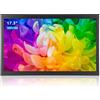 Bewinner Monitor Portatile 17.3 Pollici, 1920x1080 Full HD Monitor Schermo Esterno con HDMI VGA AV USB, Touchscreen TFT Monitor Industriale in Metallo per PC, CCTV, PC Portatile