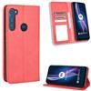 Elubugod Jielangxin Custodia in Pelle per Motorola Moto One Fusion+ XT2067-1 XT2067-2 XT2067-3 / Moto One Fusion Plus, Custodia Case Cover Red