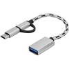 Dilwe Adattatore 2 in 1 USB C e Micro a USB 3.0, Convertitore OTG Dati per Telefoni, Cavo Ricambio 5 Gbps Compatibile con Dispositivi USB C e Micro USB