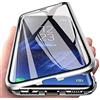 Skyjust Cover per Samsung Galaxy S9+ / S9 Plus, Custodia Assorbimento Magnetico [Telaio in Metallo] [Doppia Faccia in Vetro Temperato] 360 Protezione Resistente ai Graffi Trasparente Cover, Argento