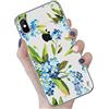 Jacyren Custodia per iPhone XS Max, Trasparente con Motivo Floreale, Ultra Sottile, Morbida Silicone, Bumper Cover Antigraffio, Impermeabile