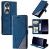 Kukoufey Cover per Honor 90,Custodia in Pelle Custodia per Honor 90 5G REA-NX9 REA-AN00 Custodia Cover Case Blue