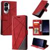 Kukoufey Cover per Honor 90 Lite,Custodia in Pelle Custodia per Honor X50i CRT-AN00 / 90 Lite 5G CRT-NX1 Custodia Cover Case Red
