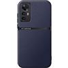 Kepuch Cover per Xiaomi 12,Xiaomi 12S,Xiaomi 12X - Custodia Case Piastra Metallica Incorporata Litchi Grano - Blu