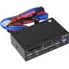 JTLB Un 5.25 bay 5.25Inch Media Dashboard Front Panel Usb3.0 2.0 Hub Esata Multi Card Reader