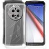 KJYFOANI Custodia per Doogee V40 Cover, Trasparente Silicone TPU Case, Antiurto Bumper Protezione + Vetro Temperato Pellicola Protettiva per Doogee V40 (6.78) - Cristallo