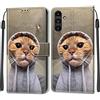 SIENIANLINE Cover per Samsung Galaxy A54 5G PU Pelle Custodia Flip Gatto giallo | Flip in pelle PU, Chiusura magnetica, Supporto regolabile, Scomparti schede, Protezione totale per Samsung A54 5G