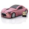 DAY DAY HAPPY Mouse Wireless a Forma di Automobile per Computer 1600 DPI con Luce LED Blu per PC Portatile (Rosa)