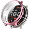FTRONGRT Cover Compatibile con Amazfit Active 2, Placcatura TPU Morbido, All-Inclusive, Antigraffio Orologio Custodia Protettiva Compatibile con Amazfit Active 2. Rosa