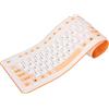 Garsent Tastiera Pieghevole USB in Silicone, 106 Tasti Impermeabile Silenziosa, Arrotolabile Antipolvere Bluetooth Wireless, Comoda da Trasportare, per PC Portatile (Arancia)
