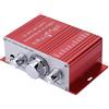 ciciglow HY - Amplificatore per Auto 2001, Amplificatore Audio Stereo Digitale DC 12V Mini 2 Canali Display Digitale Power Player Hifi Audio Music CD Dvd MP3 FM Player(Rosso)