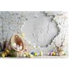 YongFoto 2,5x1,8m Sfondo fotografico di buona Pasqua Muro di mattoni scrostato Uova colorate Fiore Sfondo per Interni della stanza Baby shower Decorazioni per feste Accessori per studio fotografico